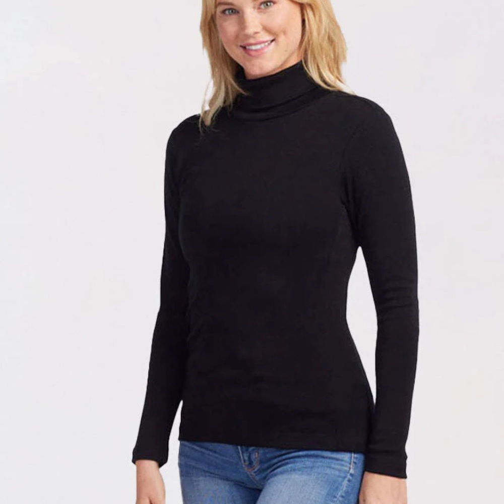 Women's Black Turtleneck Jersey